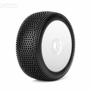 Pneus Jetko Buggy JK1002SSRW  1:8 Block In Super Soft (2) jantes Revo blanches