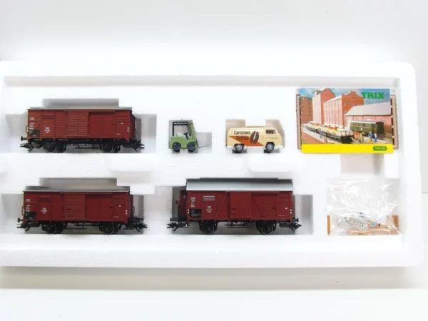 TRIX H0 24028 Freight Car Set Coffee Transport, DB, DC, KKK NEM, NEW in Original Packaging #35176