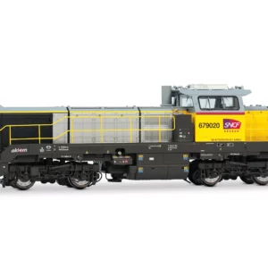 HJ2439S Akiem/SNCF Réseau, locomotive diesel BB 79000 (Vossloh DE 18), livrée jaune/gris, ép. VI, avec sonore sonore