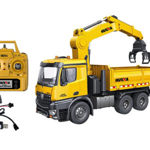 CAMION À BENNE BASCULANTE À GRUE À BOIS HUINA 1:14 RC 2.4G CY1575