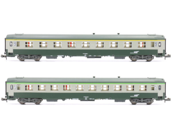 REE Models NW-176 Voitures de voyageurs Voitures de train express UIC A9 + B10 logo flèche Era V 2x