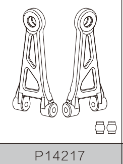 P14217 Front Upper Suspension Arms (mjx 14207-14208)