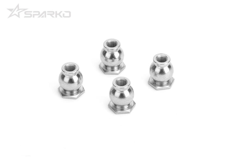 Sparko F8 rotules de triangle supérieur arrière hex 7,0 mm (4 pcs) SPKF85034