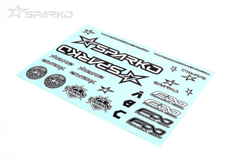Sparko F8 planche de décoration carrosserie noir et blanc SPKF89004-BK
