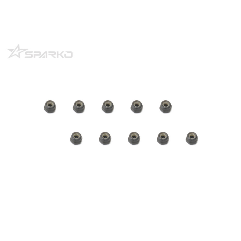 Sparko Écrous nylstop à collerette M3 (10 pcs) SPKNF03BK