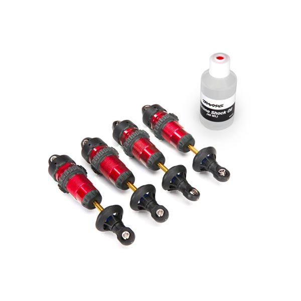 Traxxas Amortisseurs gtr alu anodisé rouge assemblés (sans ressorts) (4) 5460R