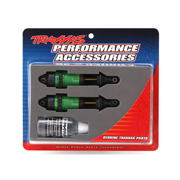 Traxxas Amortisseurs long gtr alu anodisés vert sans ressorts (2) 7461G