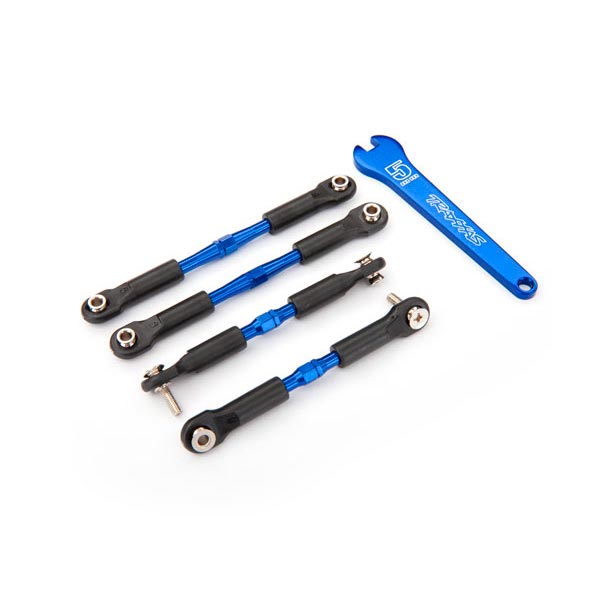 Traxxas Biellettes de carrossage alu bleues av/arr 39/49 mm (2) a pas inverse 3741A