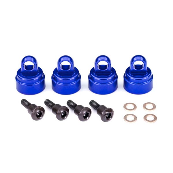 Traxxas Bouchons d’amortisseurs alu anodisé bleu (4) 3767A