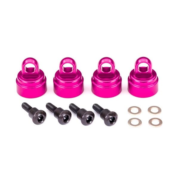 Traxxas Bouchons d’amortisseurs alu anodisé rose (4) 3767P