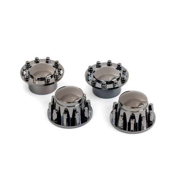 Traxxas Bouchons de moyeu de roues chromees noires (2 avants / 2 arrières) 8876R