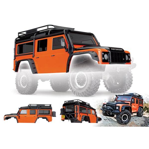 Traxxas Carrosserie complète Land Rover Defender adventure orange 8011A