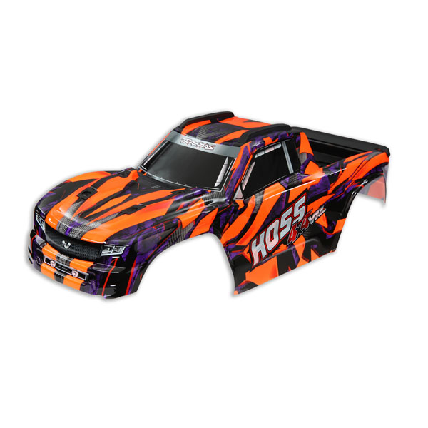 Traxxas Carrosserie Hoss peinte et décorée orange 9011A
