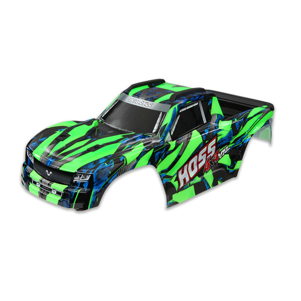 Traxxas Carrosserie Hoss peinte et décorée verte 9011G