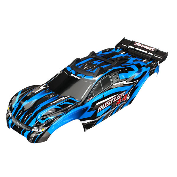 Traxxas Carrosserie Rustler 4x4 peinte et décorée bleue 6718X