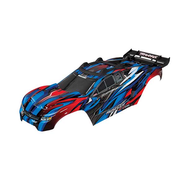 Traxxas Carrosserie Rustler 4x4 VXL peinte et décorée bleue 6717A