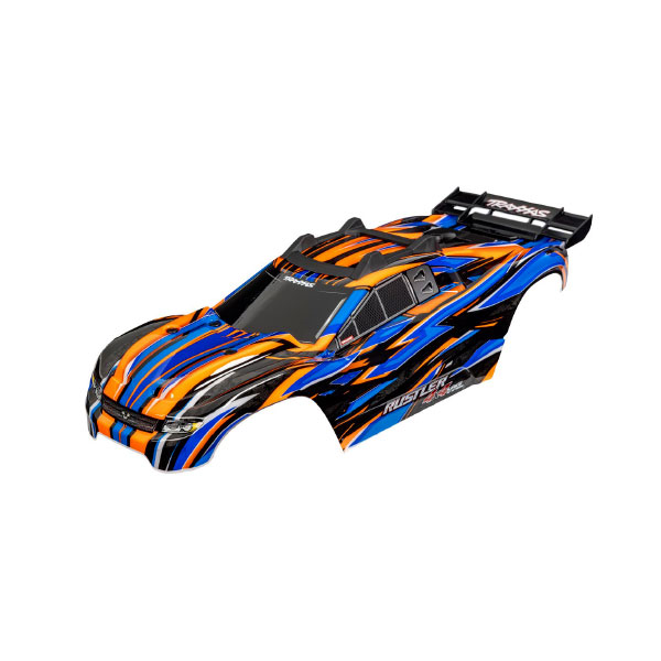 Traxxas Carrosserie Rustler 4x4 VXL peinte et décorée orange 6785-ORNG