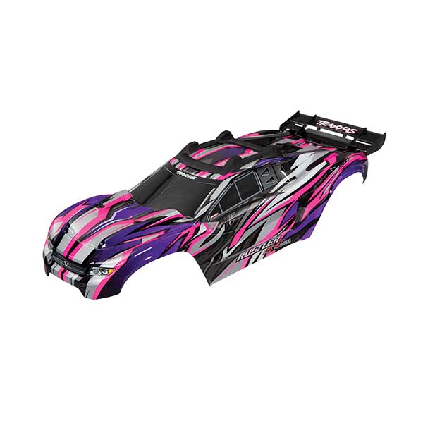 Traxxas Carrosserie Rustler 4x4 VXL peinte et décorée rose 6717P
