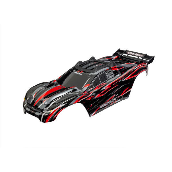 Traxxas Carrosserie Rustler 4x4 VXL peinte et décorée rouge 6785-RED