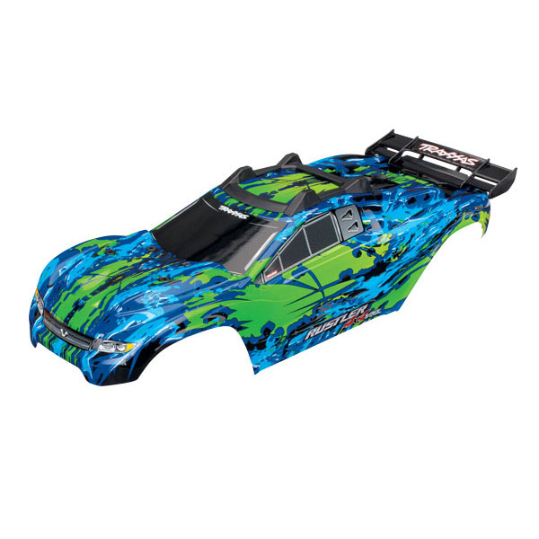 Traxxas Carrosserie Rustler 4x4 VXL peinte et décorée verte 6717G
