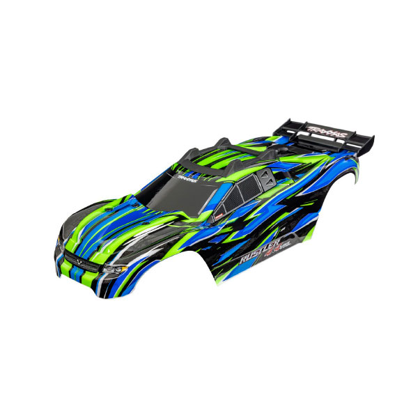 Traxxas Carrosserie Rustler 4x4 VXL peinte et décorée verte 6785-GRN