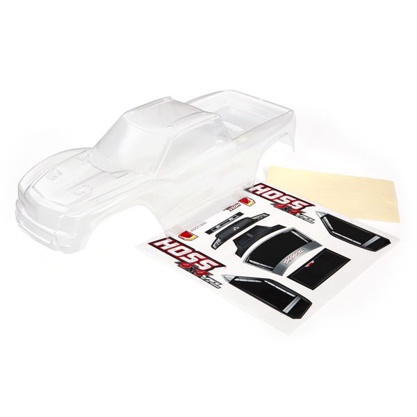 Traxxas Carrosserie transparente Hoss + autocollants 9011