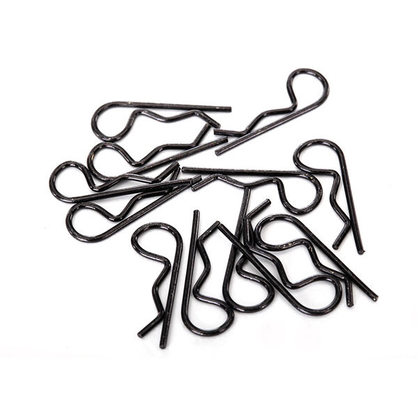 Traxxas Clips de carrosserie noir 1/16 taille standard (12) long. 20 mm 1834A
