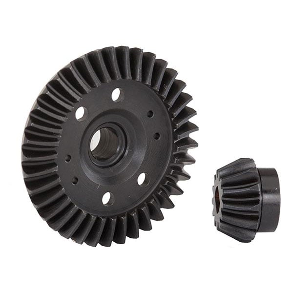 Traxxas Couronne de différentiel arrière + pignon d’attaque spiral 6879R