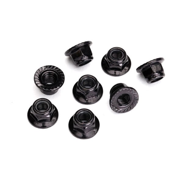 Traxxas Ecrous 5mm acier noir, dentele (x8) 8447 – Image 1