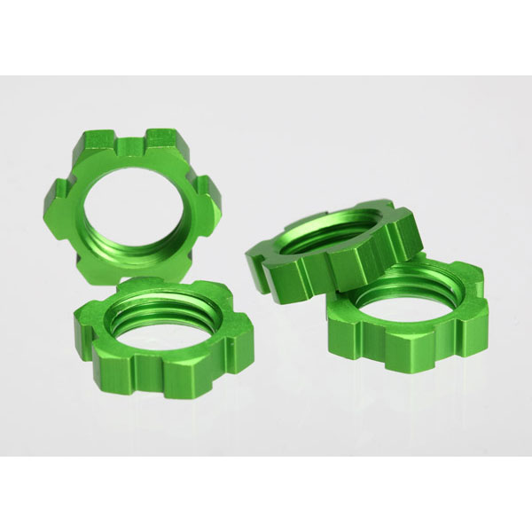 Traxxas Écrous de roues alu 17 mm anodisés vert (4) 5353A