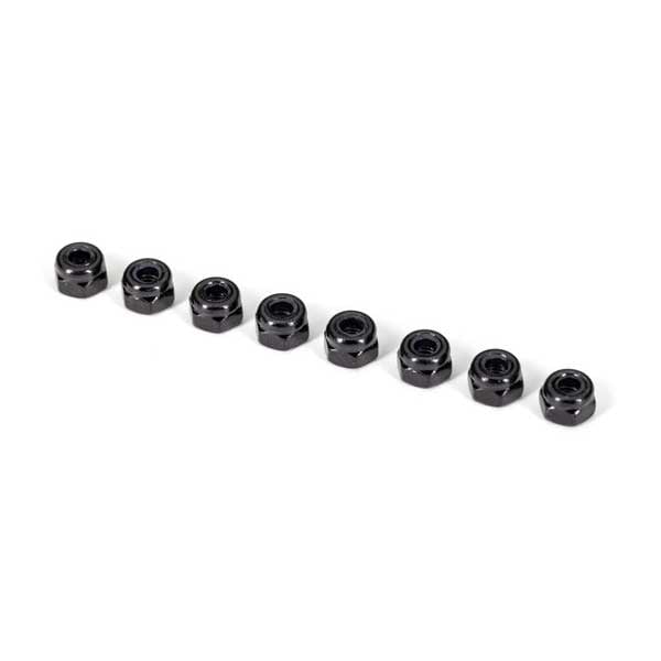 Traxxas Ecrous nylstop 3mm anodises noir (12) 2745X – Image 1