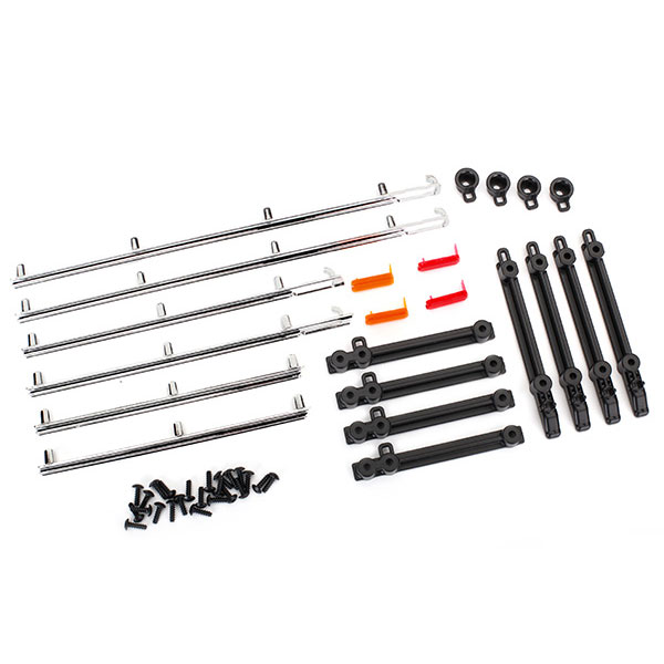 Traxxas Garniture laterale gauche et droite (chrome), fixations, lentille LED 8076