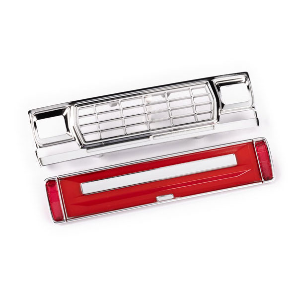 Traxxas Grille avant + panneau de hayon rouge pour 9812 9819-RED