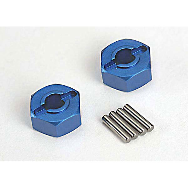 Traxxas Hexagone de roue alu bleu x2 1654X