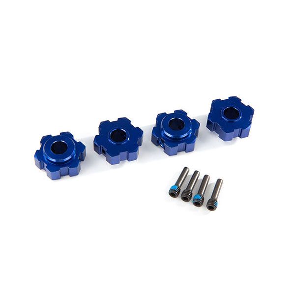 Traxxas Hexagones de roues alu anodises bleu 8956X – Image 1
