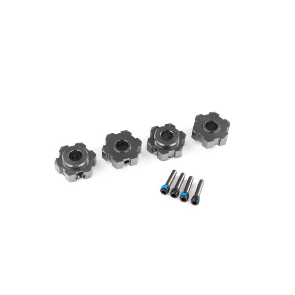 Traxxas Hexagones de roues alu anodises gris – Maxx (x4) 8956-GRAY – Image 1
