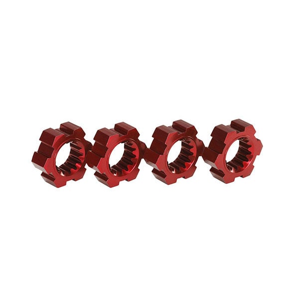 Traxxas Hexagones de roues alu anodises rouge (4) 7756R – Image 1