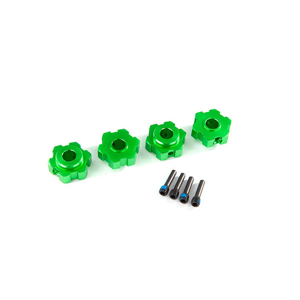 Traxxas Hexagones de roues alu anodises vert 8956G – Image 1