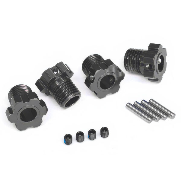 Traxxas Hexagones de roues anodises gris 17mm (x4) 8654-GRAY – Image 1