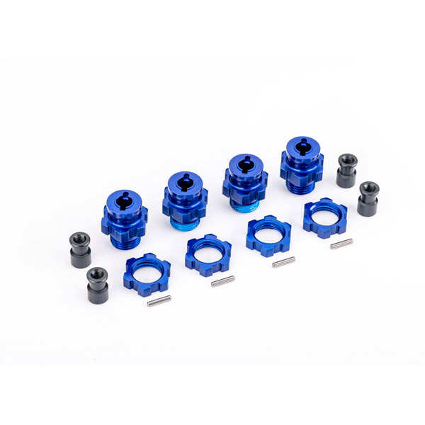 Traxxas Hexagones + écrous de roues alu 17 mm anodisés bleus (x4) 9086
