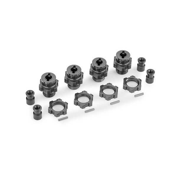 Traxxas Hexagones + écrous de roues alu 17 mm anodisés gris (x4) 9086-GRAY
