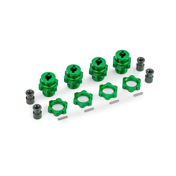 Traxxas Hexagones + écrous de roues alu 17 mm anodisés verts (x4) 9086-GRN