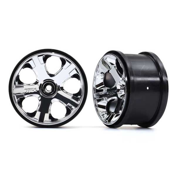 Traxxas Jantes all-star 2.8 chromees (arrière thermiques / avant elec) (2) 5576