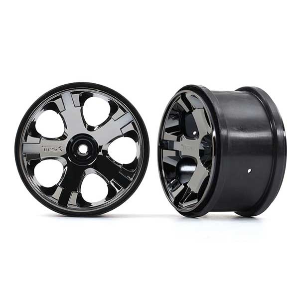 Traxxas Jantes all-star 2.8 chromees noir (arrière thermiques / avant elec) 5576A