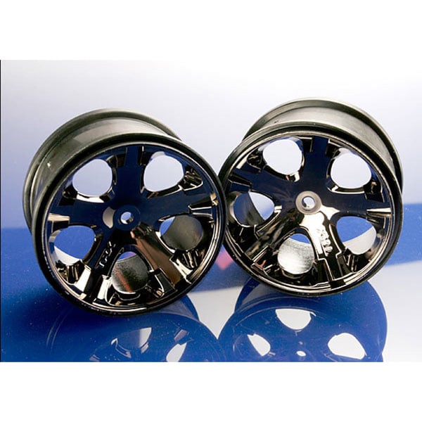 Traxxas Jantes arrière all-star 2.8 chromees noir pour 4x2 electriques (x2) 3772A