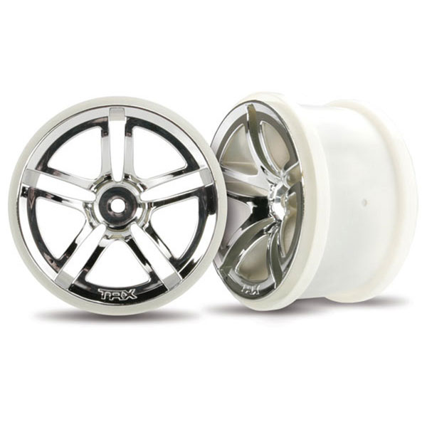 Traxxas Jantes arrière twin-spoke 2.8 chromees pour 4x2 électrique (2) 3774