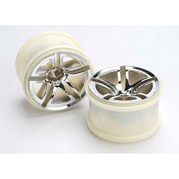 Traxxas Jantes twin-spoke 2.8 chromees (arr thermique / av électrique) (2) 5572