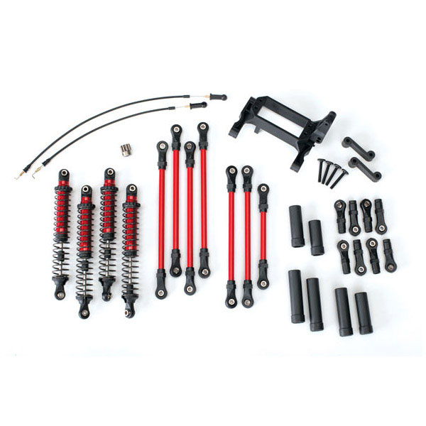 Traxxas Kit bras / biellette long TRX-4 complet – rouge 8140R