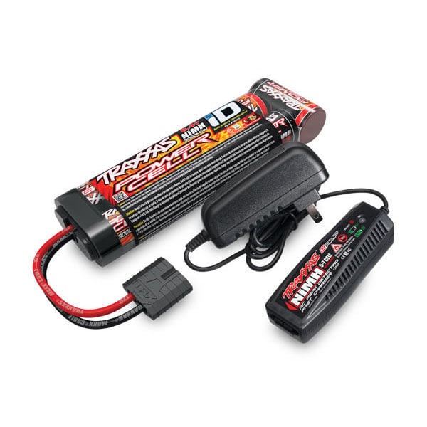 Traxxas Pack chargeur 2969g + 1 x ni-mh 8,4v 3000 mAh 2923x long prise Traxxas 2983G