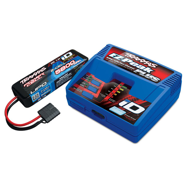 Traxxas Pack chargeur 2970g + 1 x LiPo 2S 5800 mAh 2843x prise Traxxas 2992G